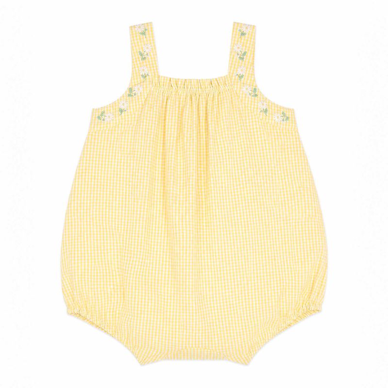 B&eacute;b&eacute; Libby Check Romper W Emb Straps image number 2